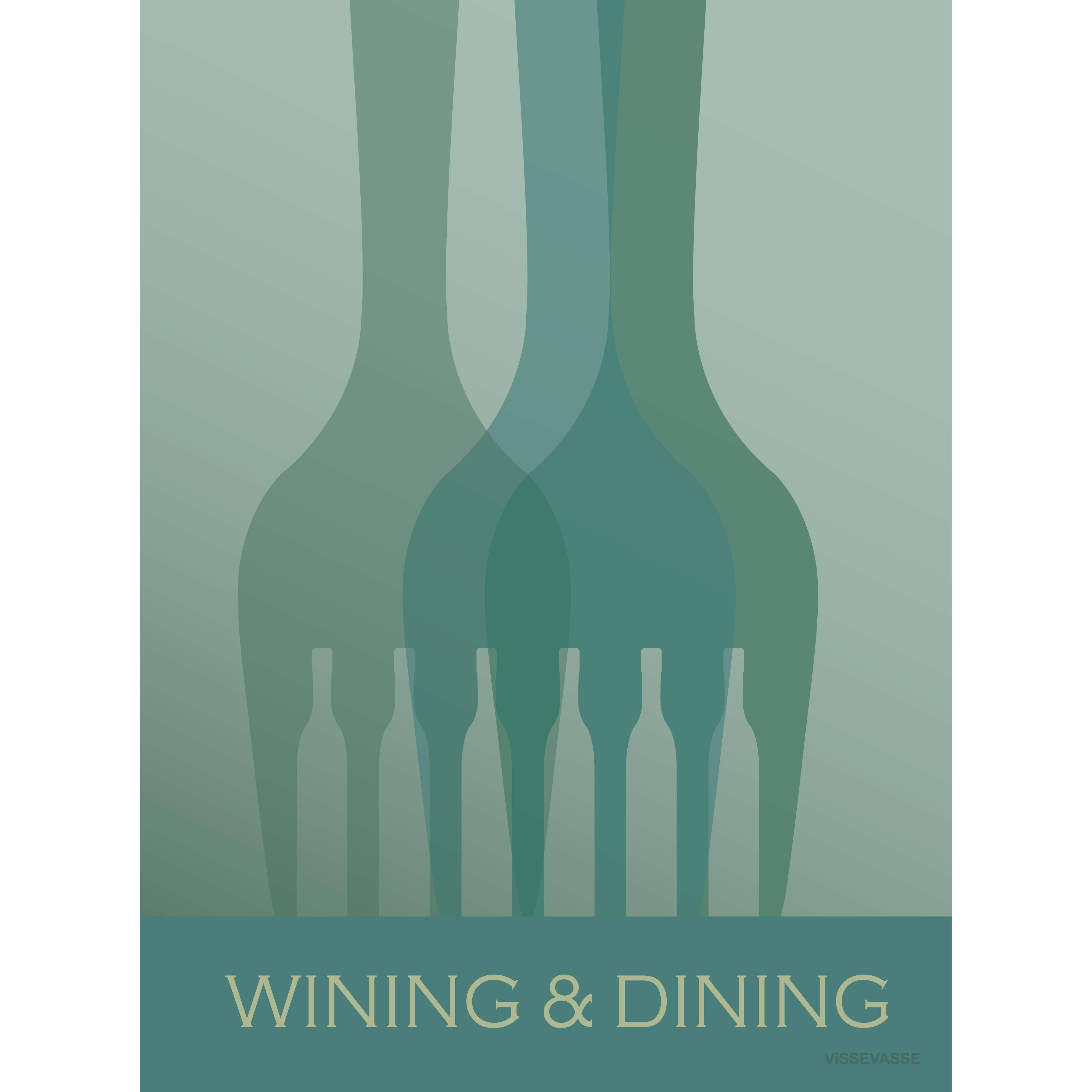 Vissevasse Wining & Dining Plakat, 15 x21 cm