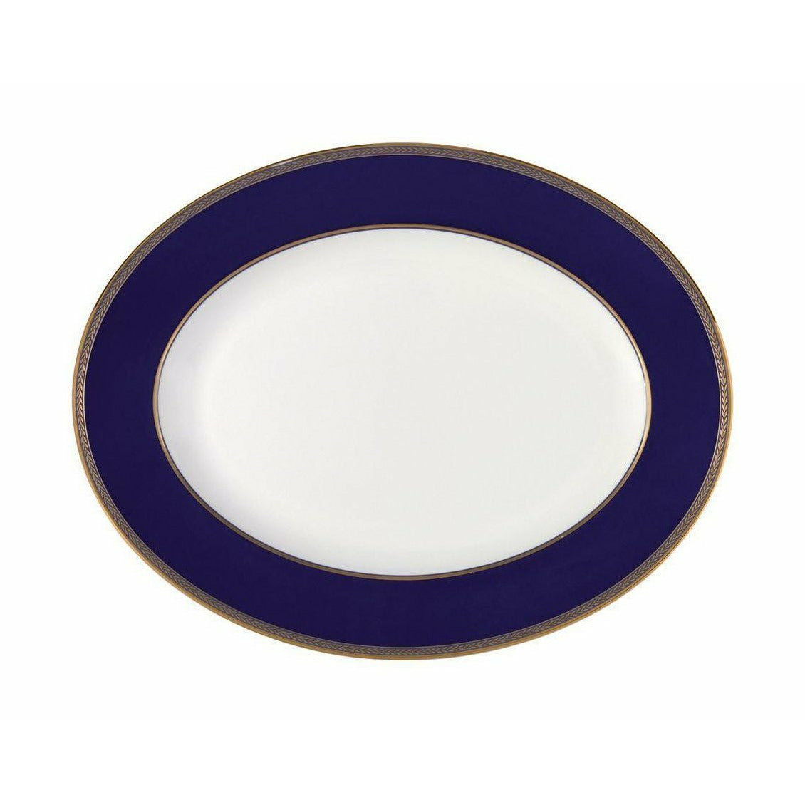 Wedgwood Renaissance Gold Oval Bowl 35 cm, biały/niebieski