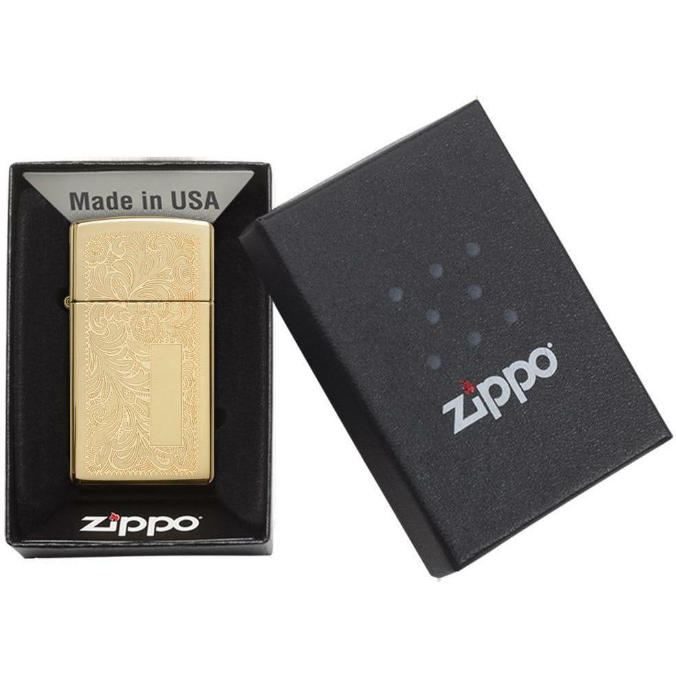 Zippo Venetian Slim High Polish Brass