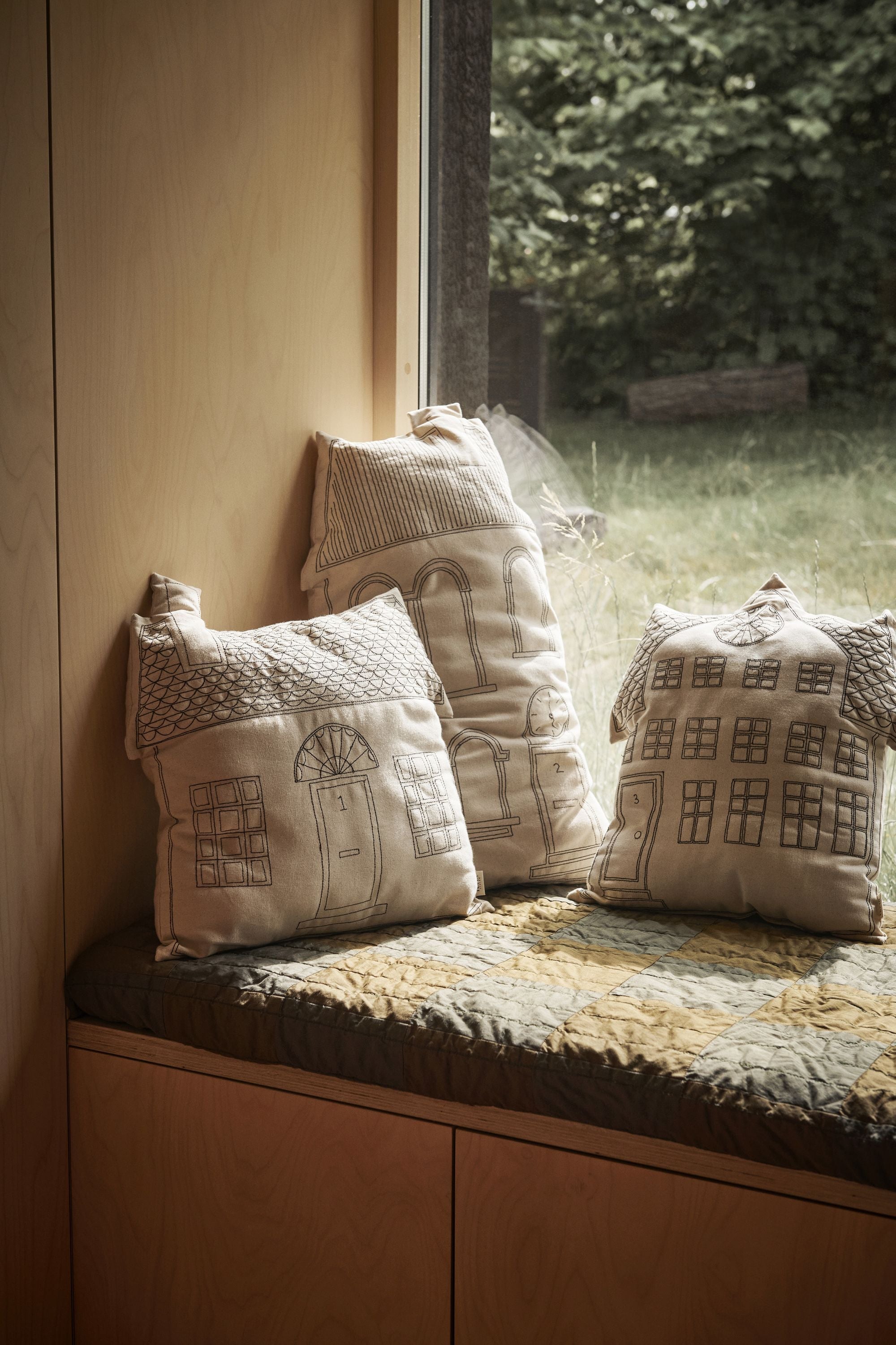 Ferm Living Abode Cushion, Cottage House